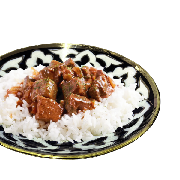 Печень по-строгановски с рисом